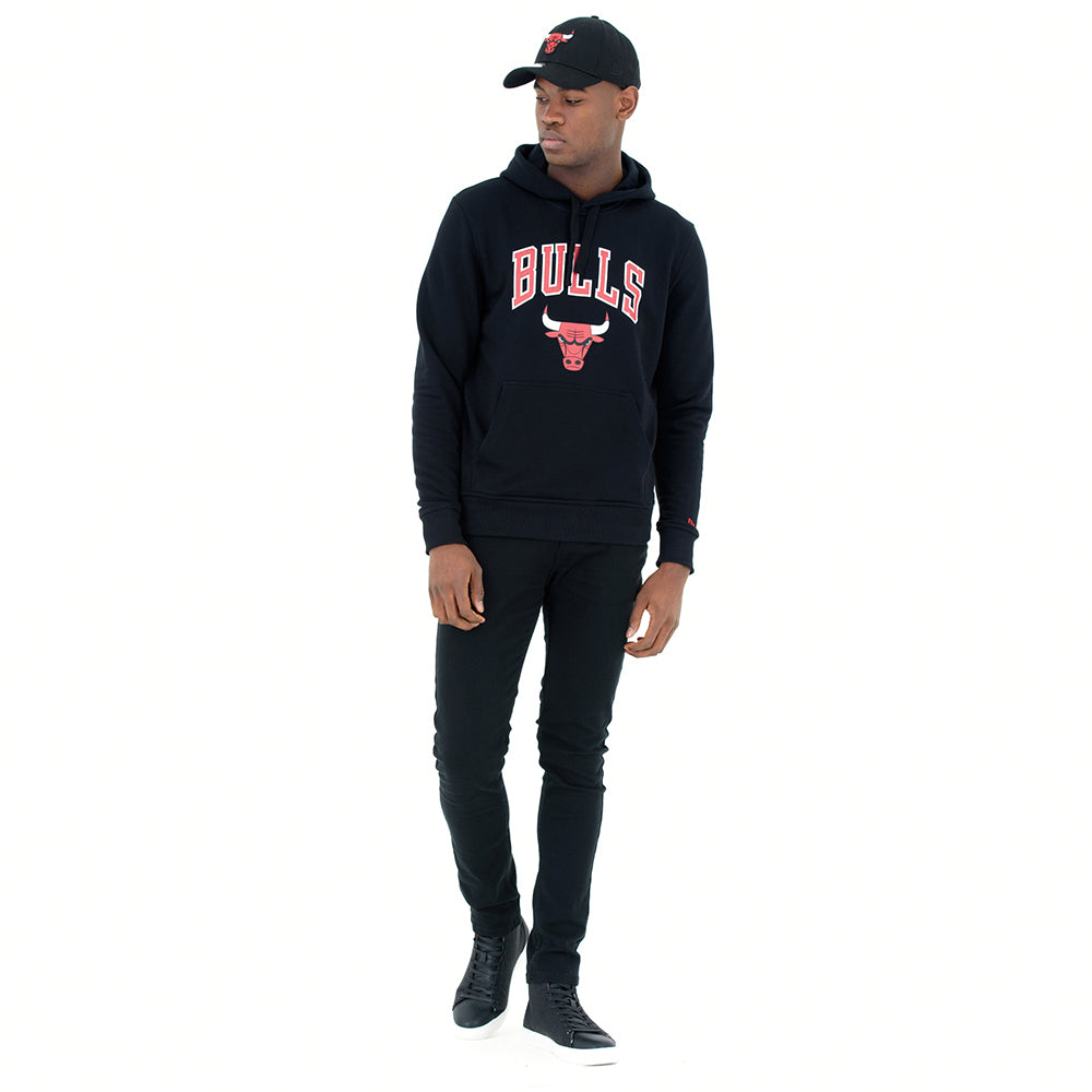 Felpa con cappuccio Chicago Bulls nera