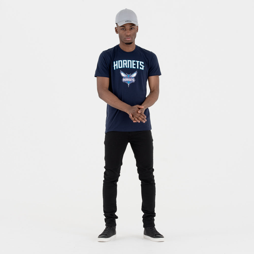 T-Shirt Charlotte Hornets Team Logo Blu Navy