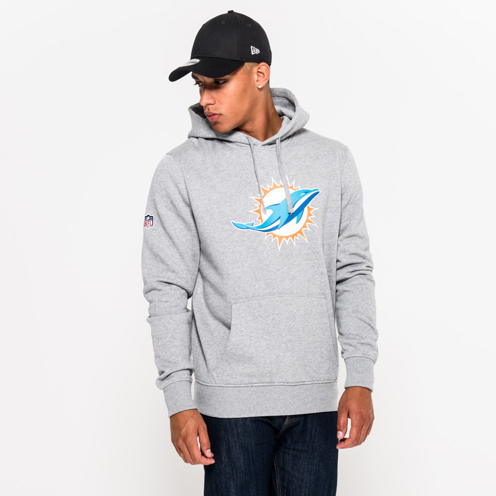 Felpa con cappuccio Miami Dolphins Team Logo grigia