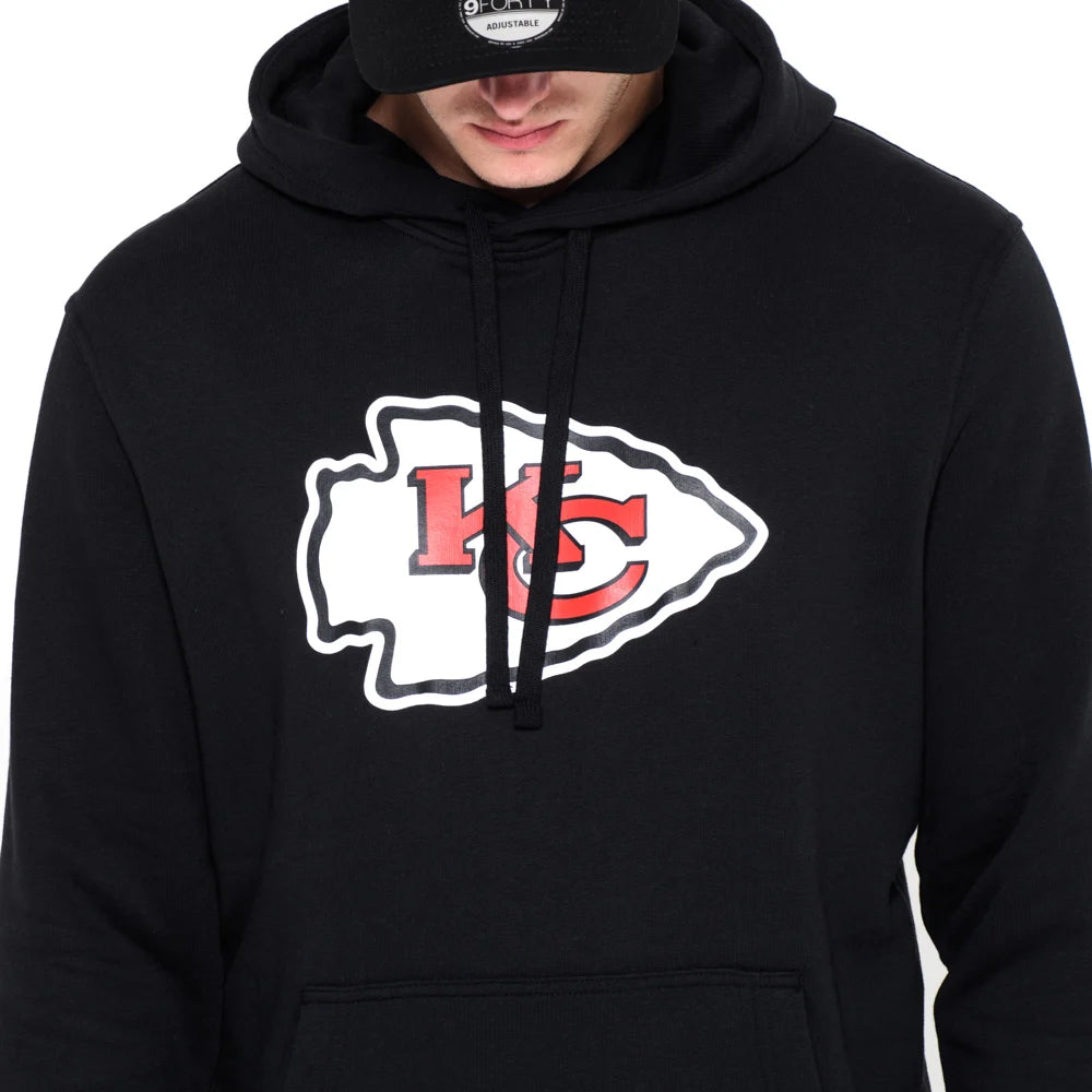 Felpa con cappuccio Kansas City Chiefs Team Logo nera