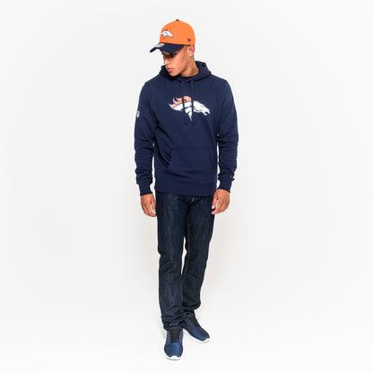 Felpa con cappuccio Denver Broncos Team Logo blu navy