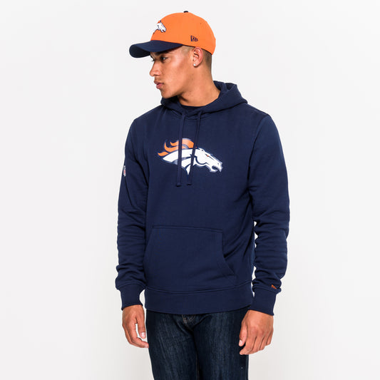 Felpa con cappuccio Denver Broncos Team Logo blu navy