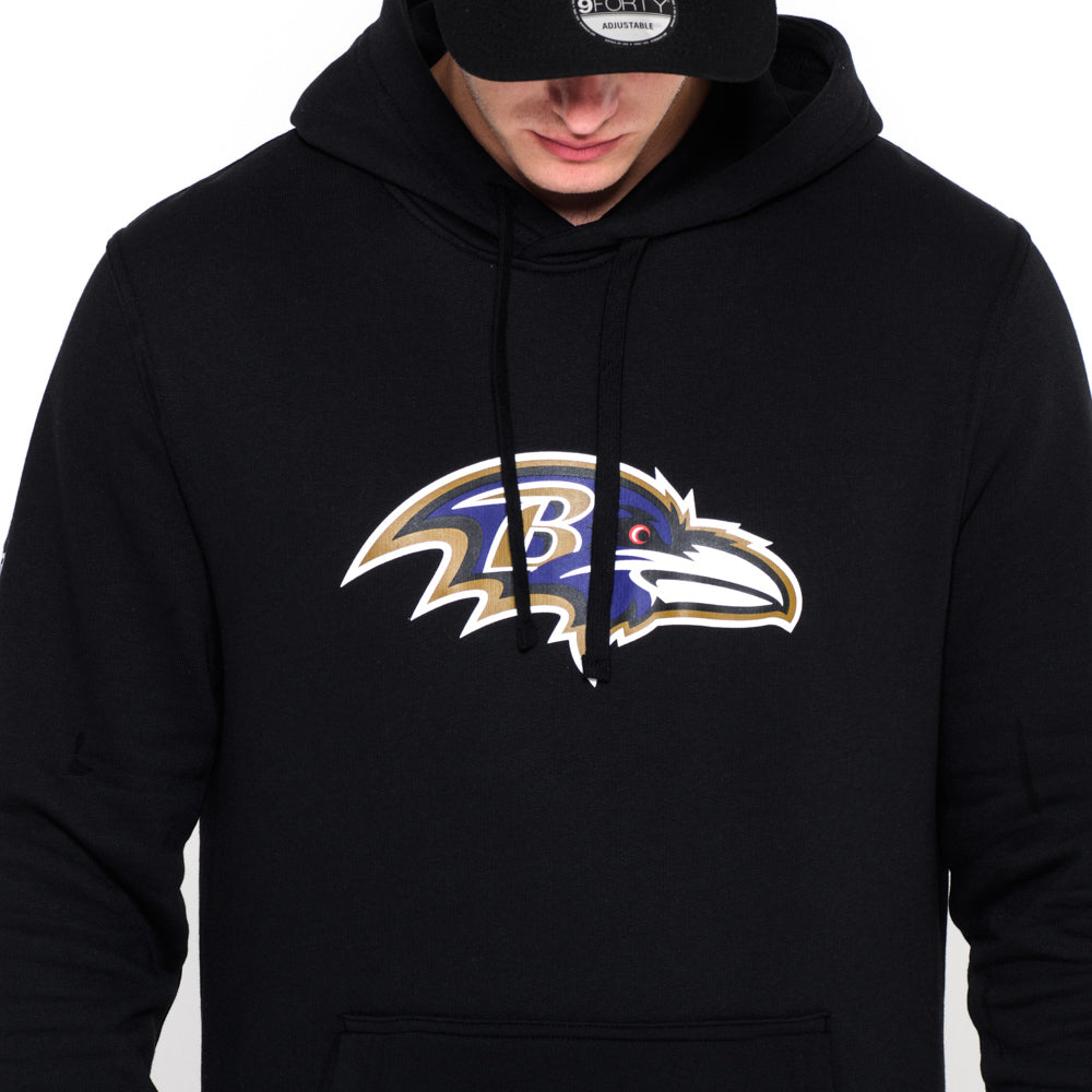 Felpa con cappuccio Team Logo Baltimore Ravens nera