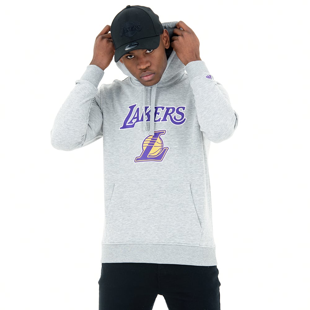Felpa con cappuccio LA Lakers grigia