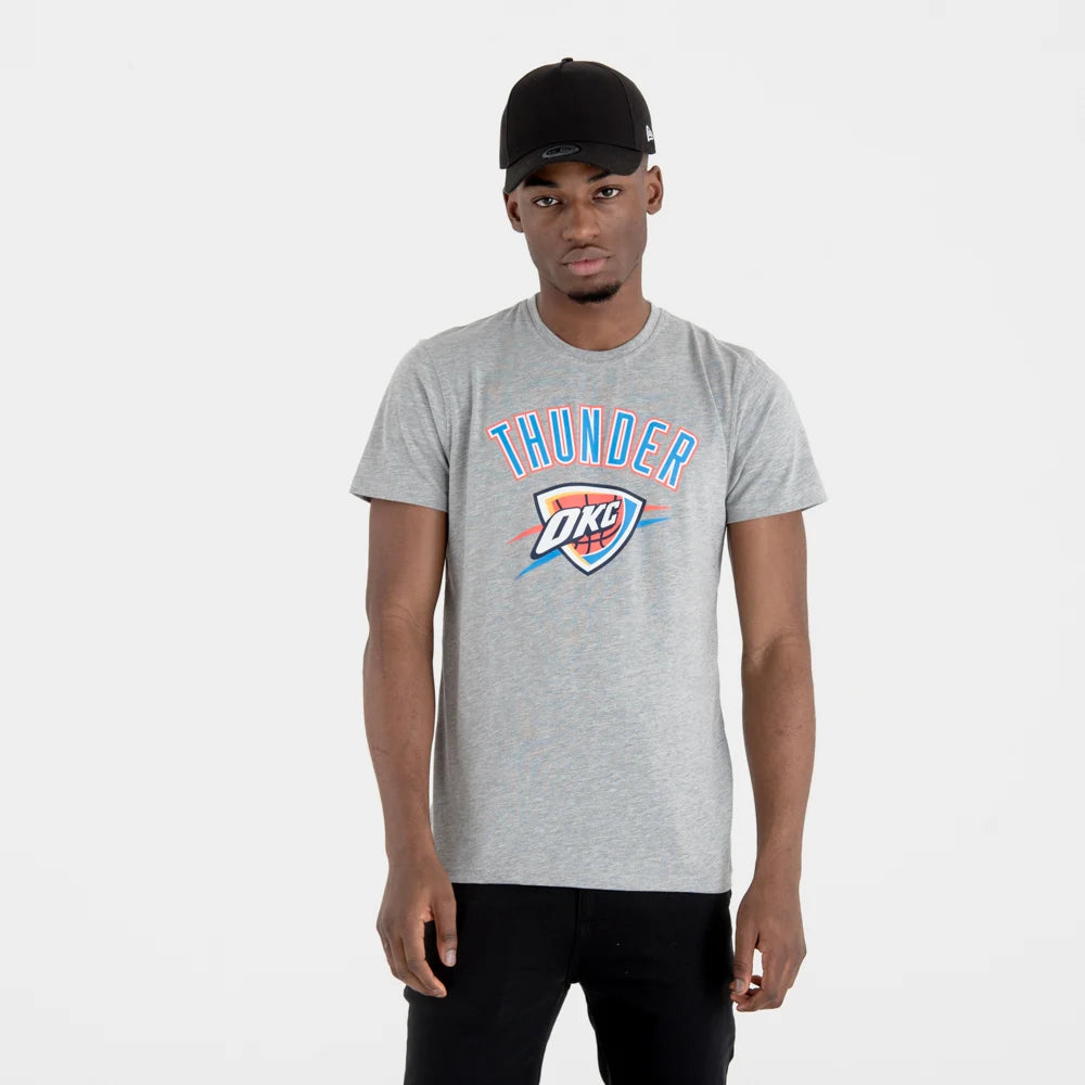 T-Shirt Oklahoma City Thunder NBA Team Logo Grigia