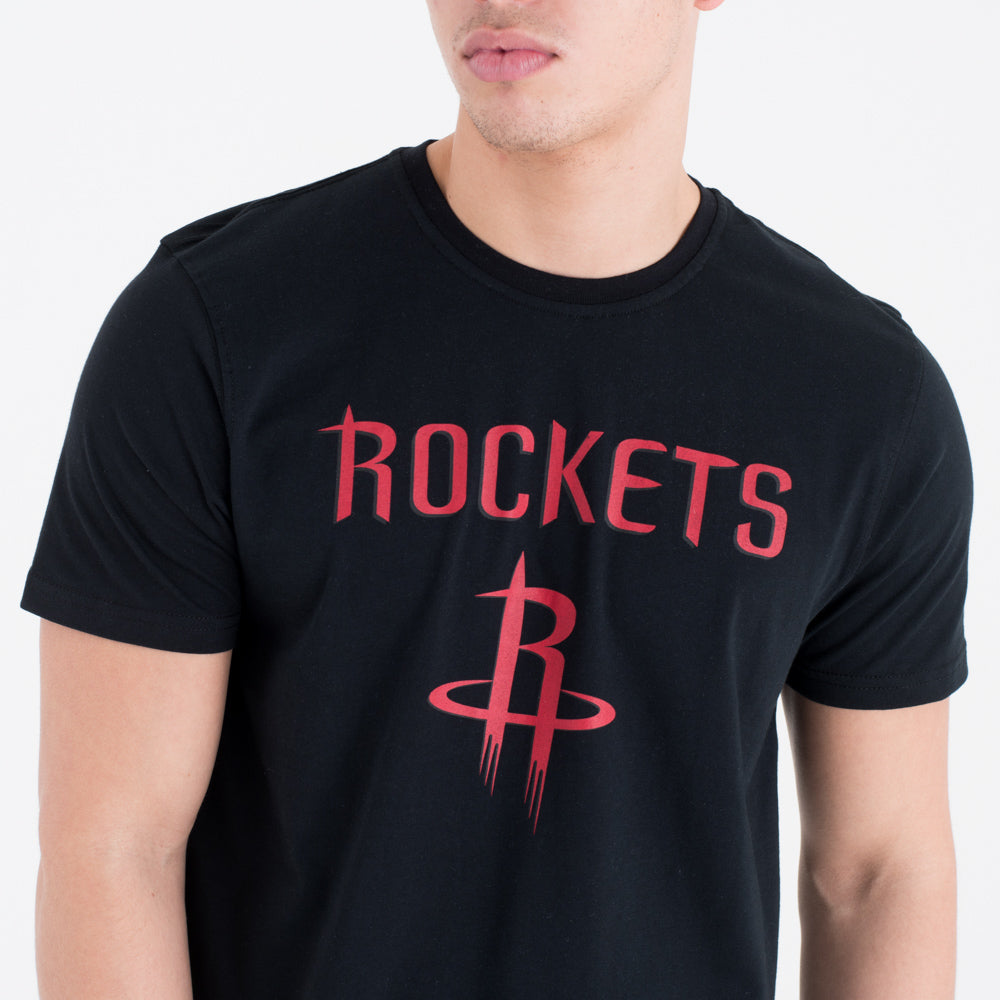T-shirt nera con logo della squadra NBA degli Houston Rockets