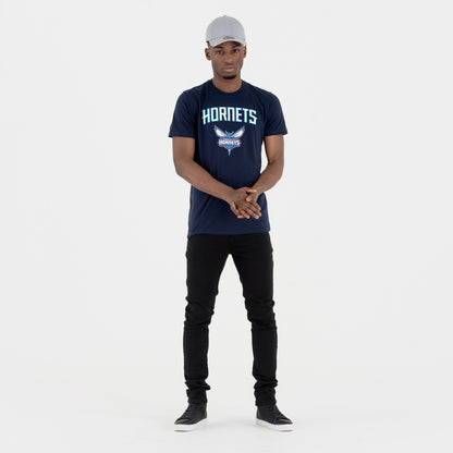 T-Shirt Charlotte Hornets Team Logo Blu Navy