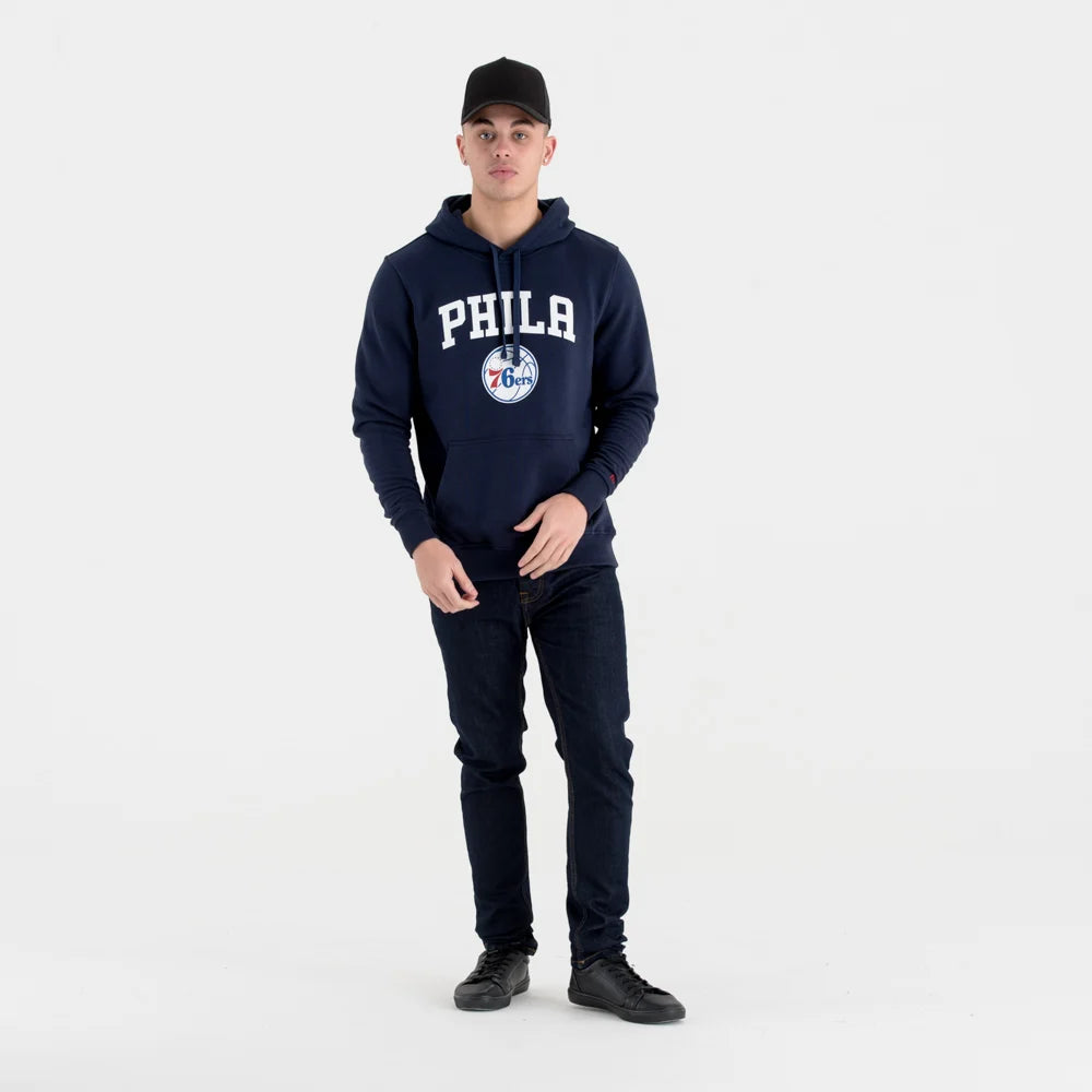 Felpa con cappuccio Philadelphia 76ers Team Logo blu navy