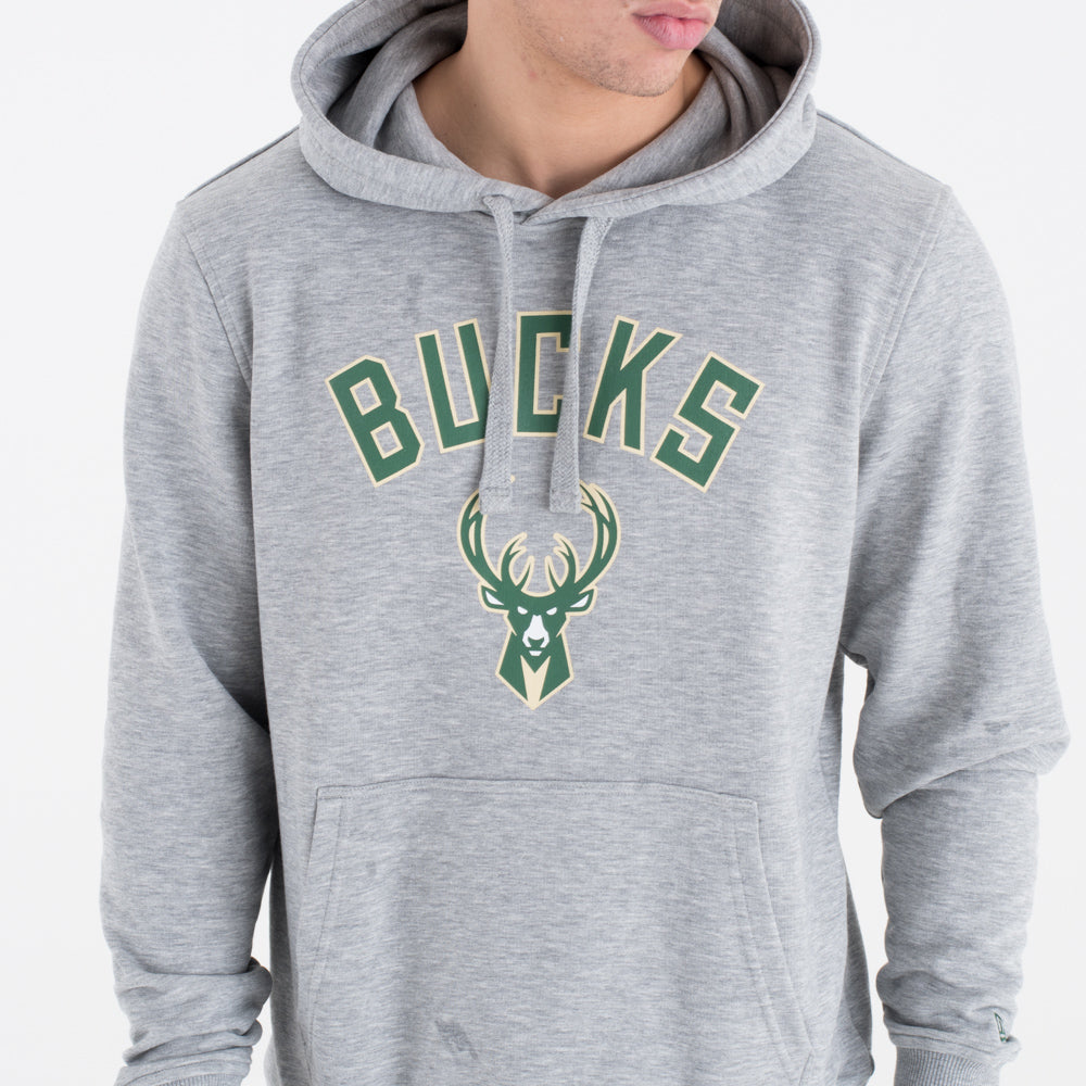 Felpa con cappuccio Milwaukee Bucks Team Logo grigia