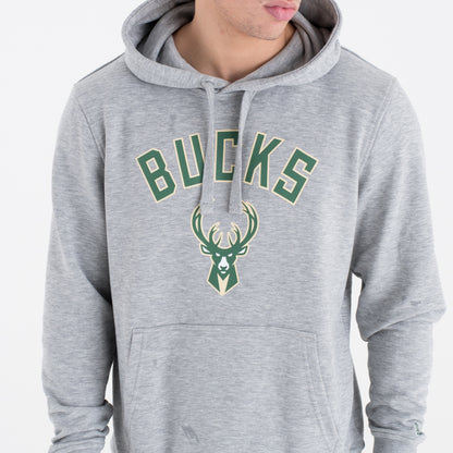 Felpa con cappuccio Milwaukee Bucks Team Logo grigia