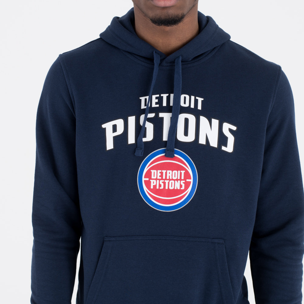Felpa con cappuccio Detroit Pistons Team Logo Blu Navy