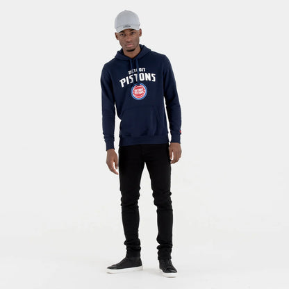Felpa con cappuccio Detroit Pistons Team Logo Blu Navy