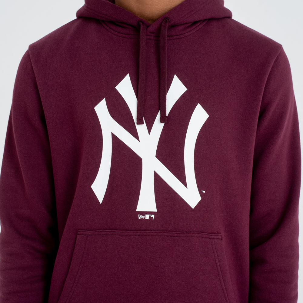 Felpa con cappuccio New York Yankees Team Logo Bordeaux