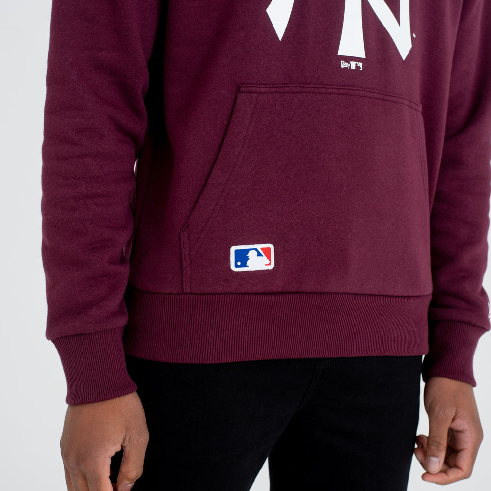 Felpa con cappuccio New York Yankees Team Logo Bordeaux