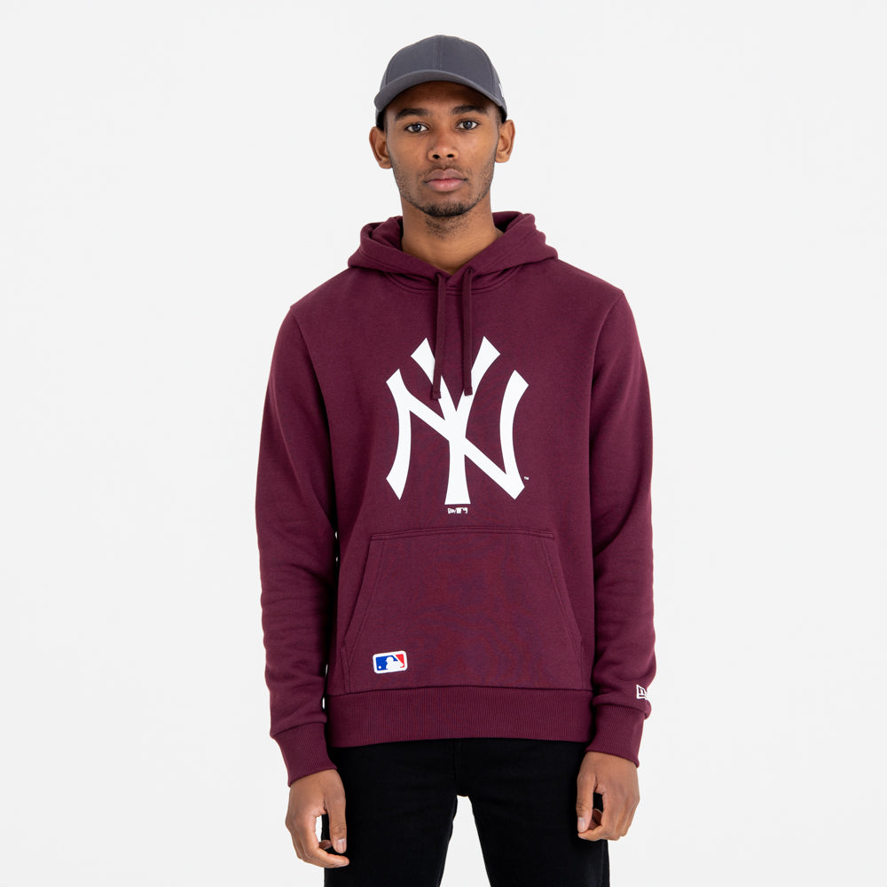Felpa con cappuccio New York Yankees Team Logo Bordeaux
