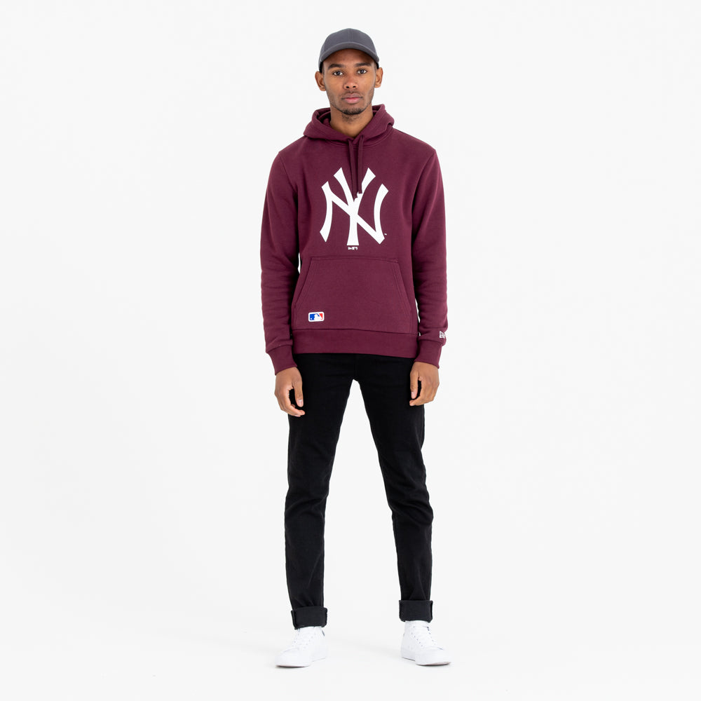 Felpa con cappuccio New York Yankees Team Logo Bordeaux