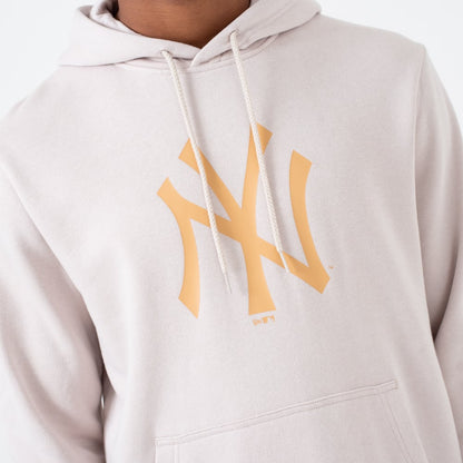 Felpa con cappuccio New York Yankees Logo Panna
