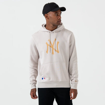 Felpa con cappuccio New York Yankees Logo Panna