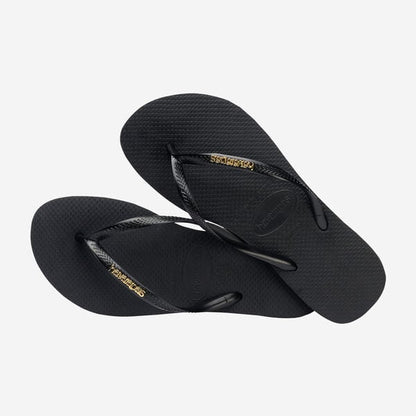 Havaianas Slim Logo Metallic nera